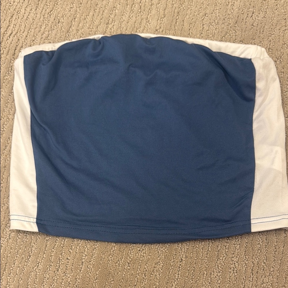 Blue and White Tube Top